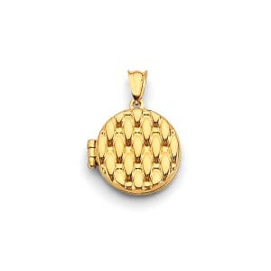 14KY Round Locket Pendant