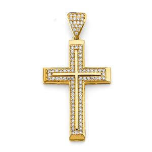 14KY CZ Cross Pendant