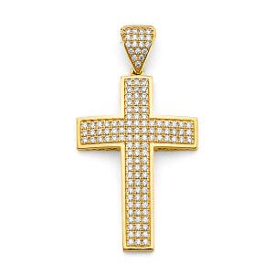 14KY CZ Cross Pendant
