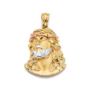 14K 3C Jesus Christ Head Pendant