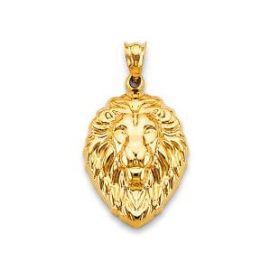 14KY Lion Face Pendant