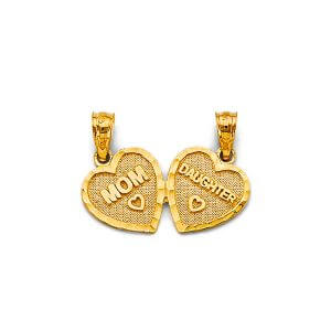 14KY Heart Mom/Daughter Pendant