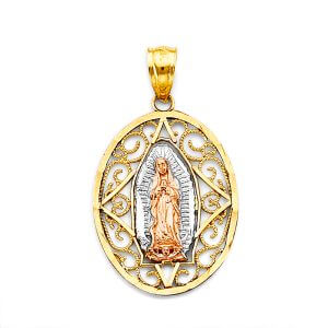14K 3C Guadalupe Pendant