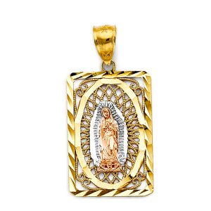 14K 3C Guadalupe Pendant