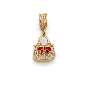 14KY CZ Purse Charm