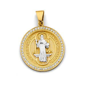 14K 2T CZ San Benito Pendant