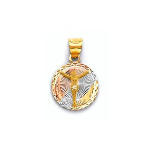 14K 3C Stamp Guadalupe Pendant
