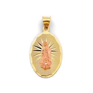 14K 2T Stamp Guadalupe Pendant