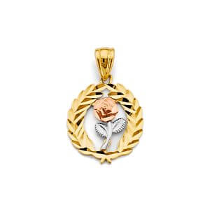 14K 3C Flower Pendant