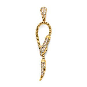 14K 2T CZ Snake Pendant
