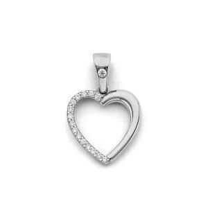 14KW CZ Heart Pendant