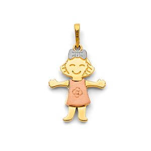 14K 3C Girl Pendant