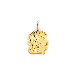 14KY Girl's Face Pendant
