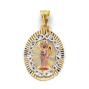 14K 3C Stamp Santa Muerte Pendant
