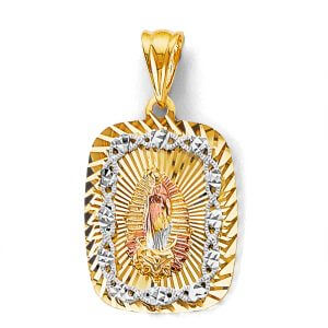 14K 3C Stamp Guadalupe Pendant