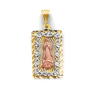 14K 3C Stamp Guadalupe Pendant