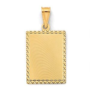 14KY Plain Stamp Pendant