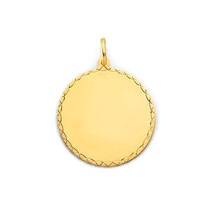14KY Engravable Plain Pendant