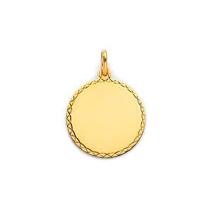 14KY Engravable Plain Pendant