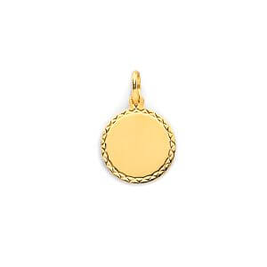 14KY Engravable Plain Pendant