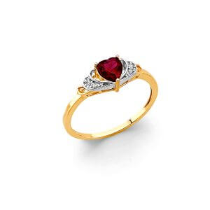 14KY Fancy Red CZ Ring