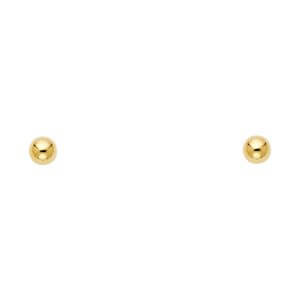 14KY 4mm Screw Back Ball Earrings (ST155)