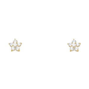 14KY 5 Leaf Flower CZ ST (ST229)