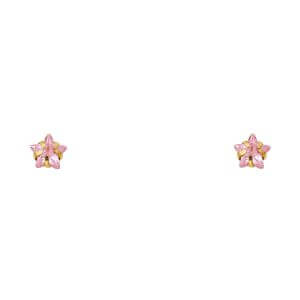 14KW 5mm Pink Star CZ STUS with Screw Back