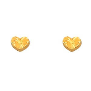 14KY DC Heart Earrings with Screw Back