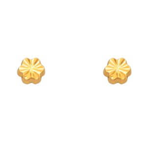 14KY DC Flower Earrings with Screw Back